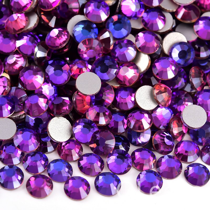 Oleeya Wholesale SS3-SS30 Heliotrope Crystal Stones Non Hotfix Strass Purple Series Flatback Glass Rhinestones For Craft