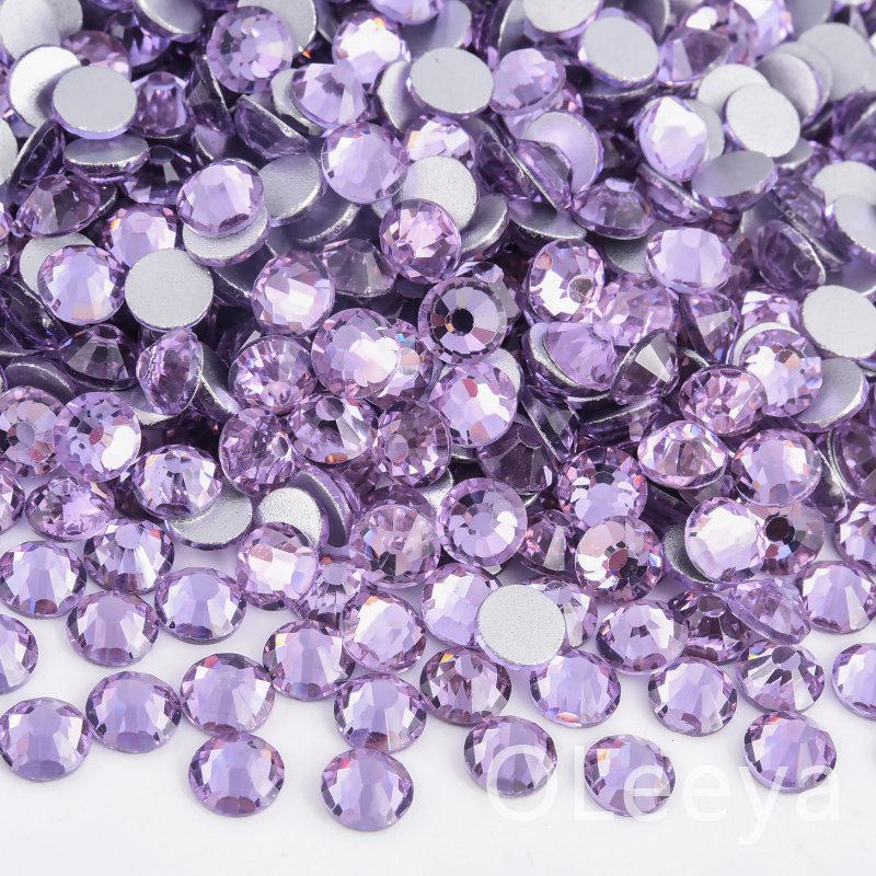 Oleeya Wholesale SS3-SS30 Heliotrope Crystal Stones Non Hotfix Strass Purple Series Flatback Glass Rhinestones For Craft