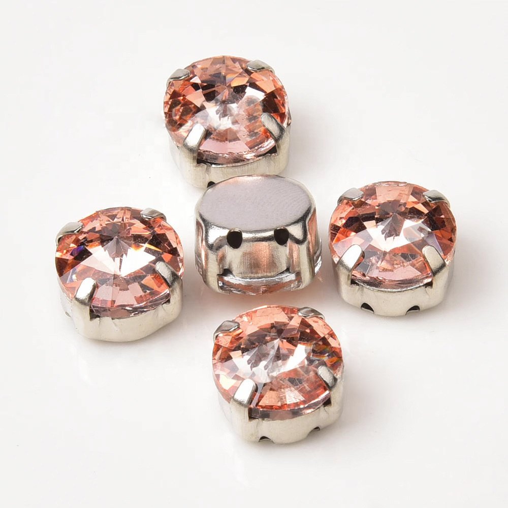 wholesale sew on 8-20mm round satellite claw rhinestone glass diamond DIY clothing shoes bags crystal decoration accessories