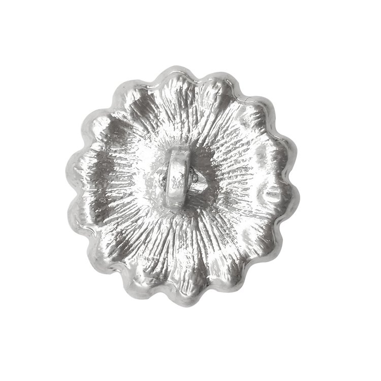 20mm Silver flower shaped metal crystal rhinestone button for wedding dress