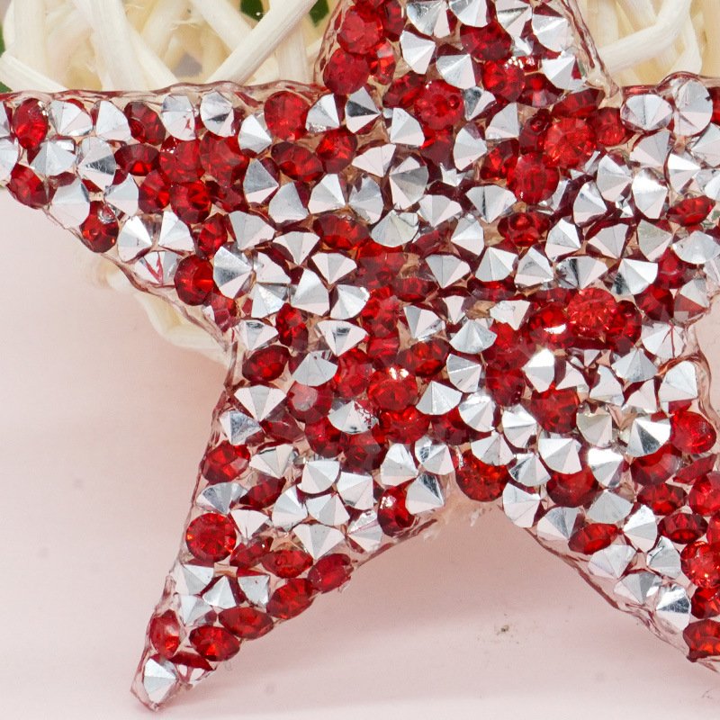 Custom Garment Accessories Diamonds 6cm Size Colored Hotfix Rhinestone Star Patch Iron On For Clothes Bag Shoes