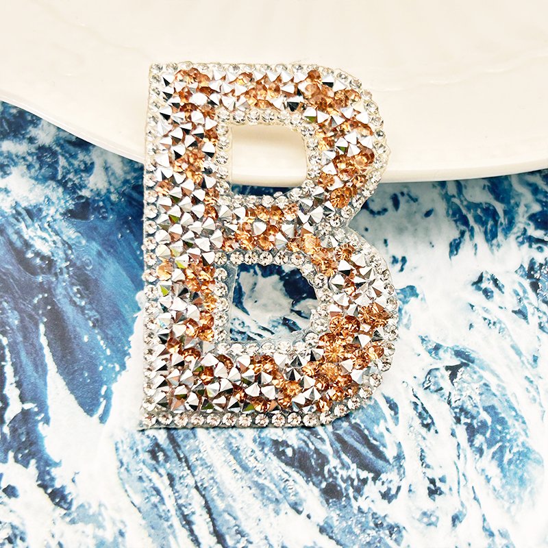 In Stock 6cm Resin Rhinestone Letter Patch Iron On Letters Bulk Rhinestone Letter Patches For Clothing