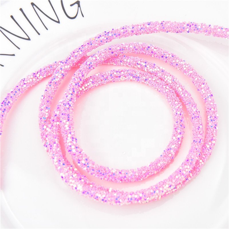 6mm Glitter Sequins Rhinestones Soft Tube Cord Rope String for DIY Clothes Shoes Hat Jewelry Bracelet Decoration