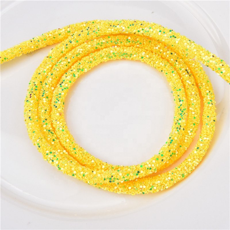6mm Glitter Sequins Rhinestones Soft Tube Cord Rope String for DIY Clothes Shoes Hat Jewelry Bracelet Decoration
