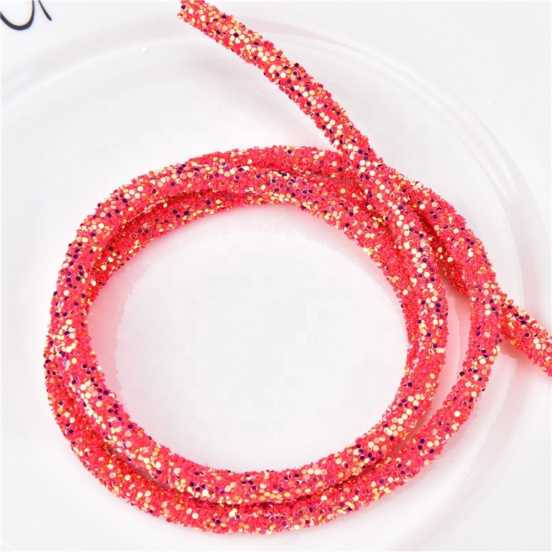 6mm Glitter Sequins Rhinestones Soft Tube Cord Rope String for DIY Clothes Shoes Hat Jewelry Bracelet Decoration