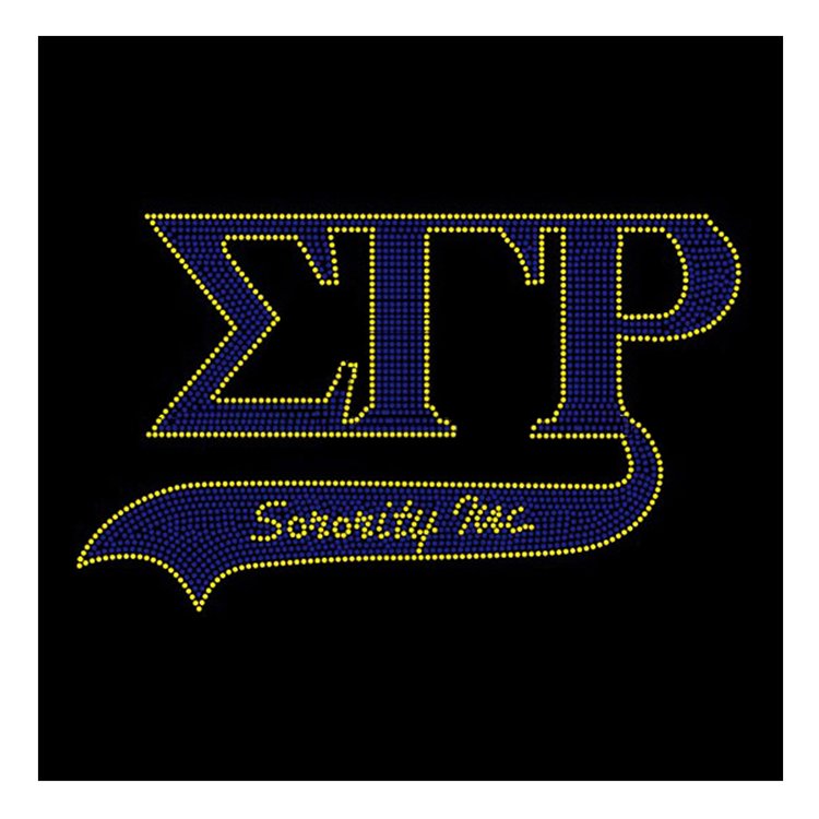Hot Fix SIGMA GAMMA RHO SORORITY 1922 Soror Design Iron On Custom Rhinestone Transfer 1920 Motif