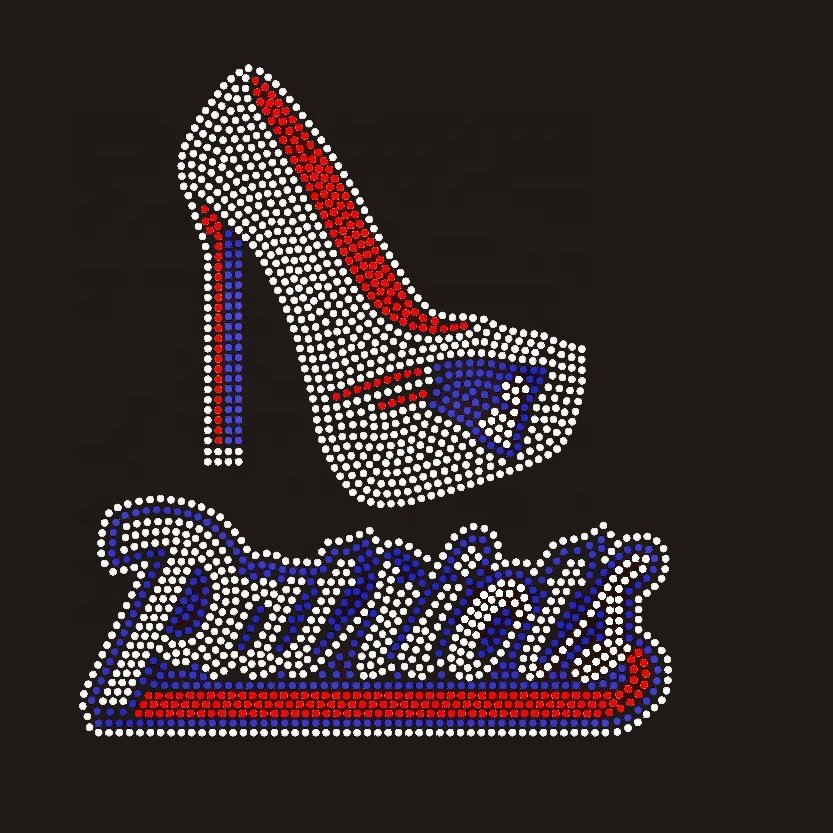 custom hotfix rhinestone chicago bears heat transfer motif designs for clothing