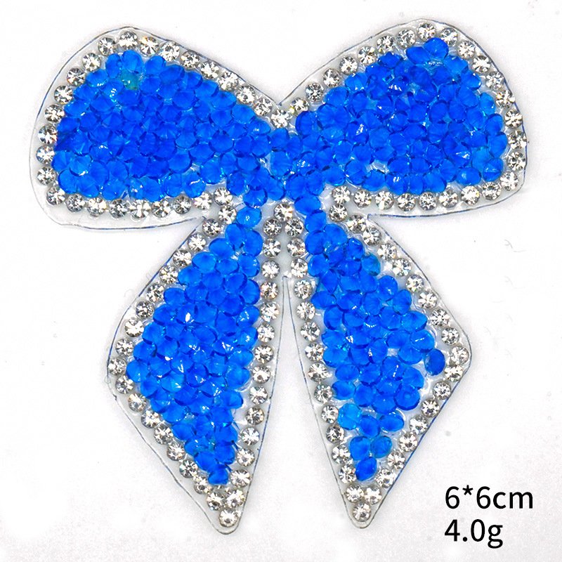 6cm size fancy colored decorative rhinestone bow patch applique for mobile phone case