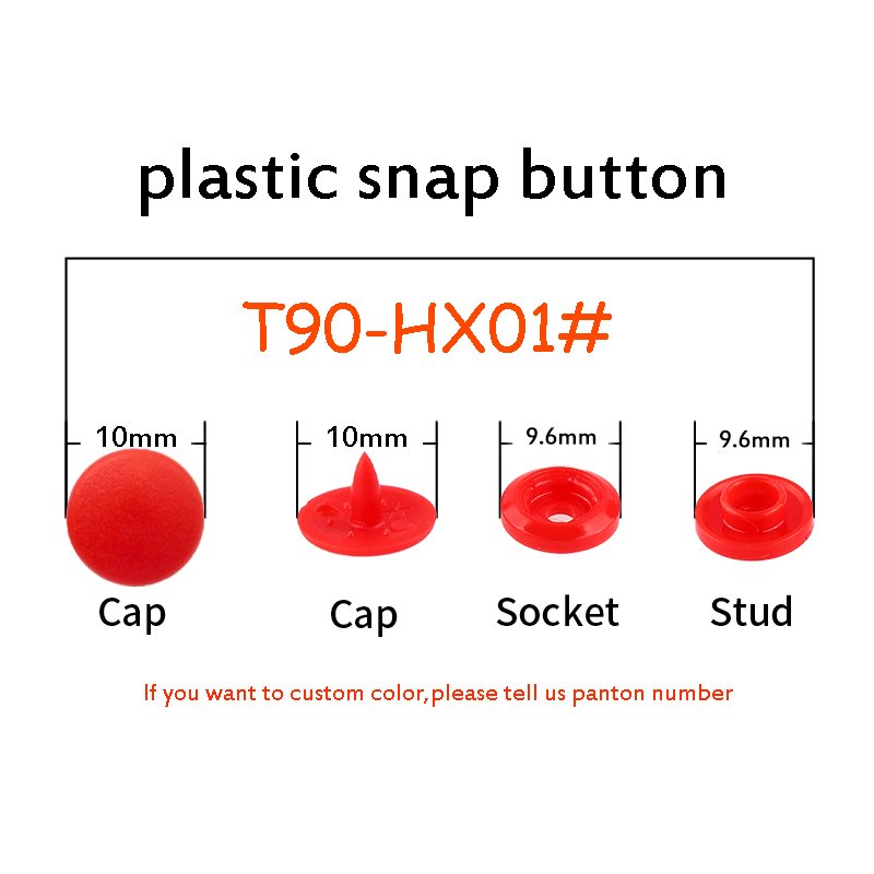 Wholesale Private Label DeepPink T90 HX01 New Style POM Fastener Plastic Snap Button With High Quality Custom
