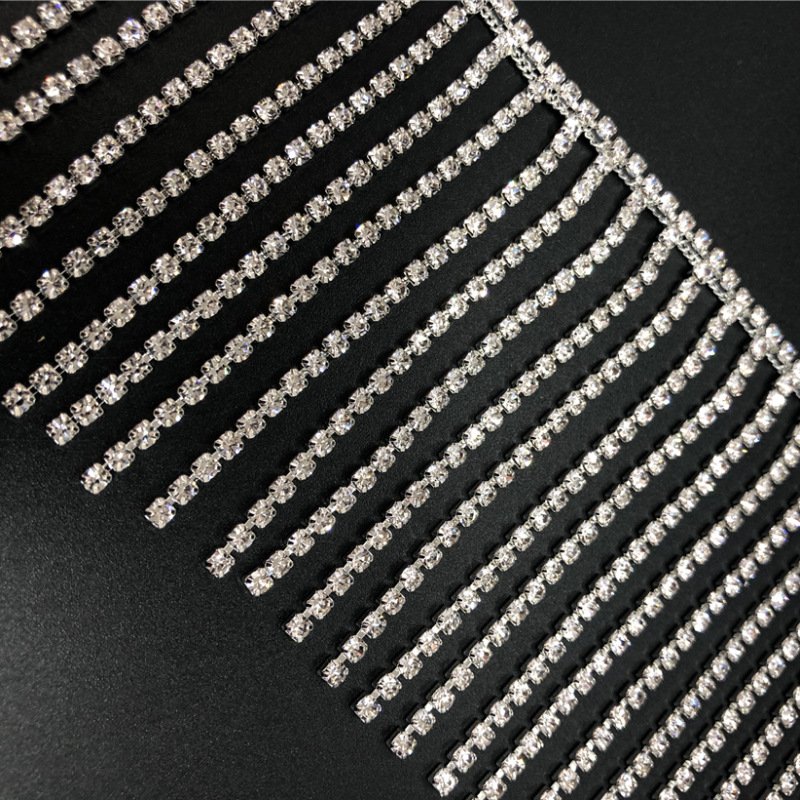 Factory wholesale sew on rhinestones diamond chain cup chain for DIY garment accessories glass crystal rhinestones