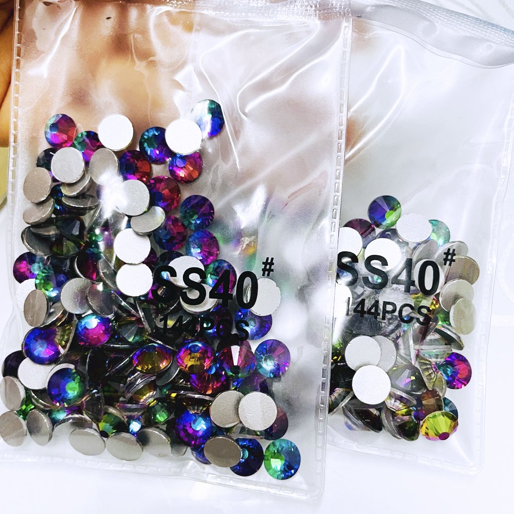 Yantuo SS40 8mm Green volcano Flatback rhinestones cristal Stone Non-Hot Fix round Crystal Rhinestones for nail art decoration
