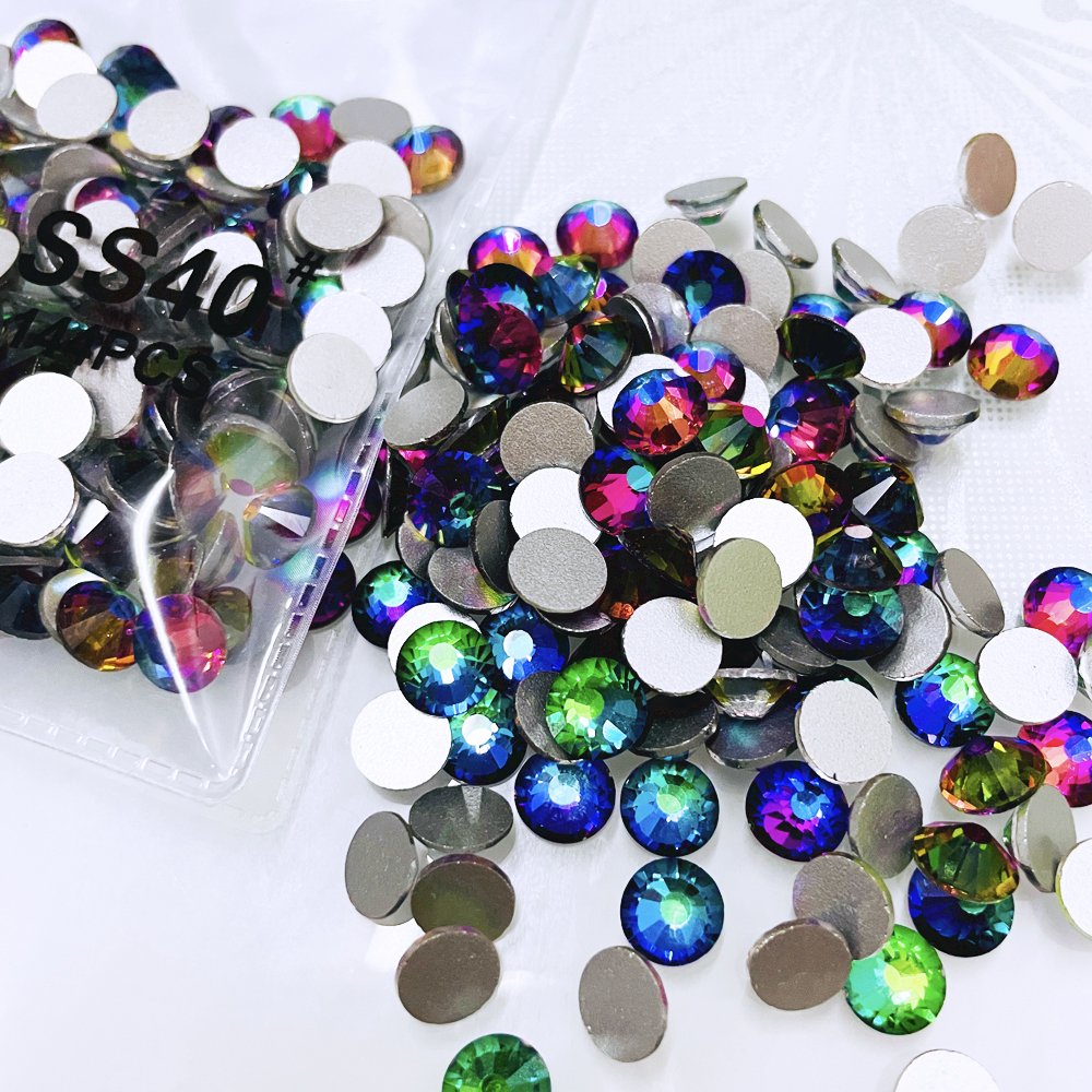 Yantuo SS40 8mm Green volcano Flatback rhinestones cristal Stone Non-Hot Fix round Crystal Rhinestones for nail art decoration