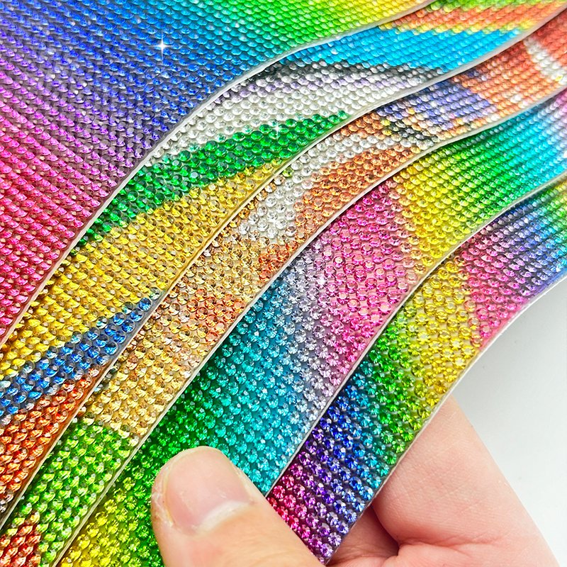Custom Color Self Adhesive Hotfix Rhinestone Crystal Diamond Sticker Sheet For Clothing Shoes Craft