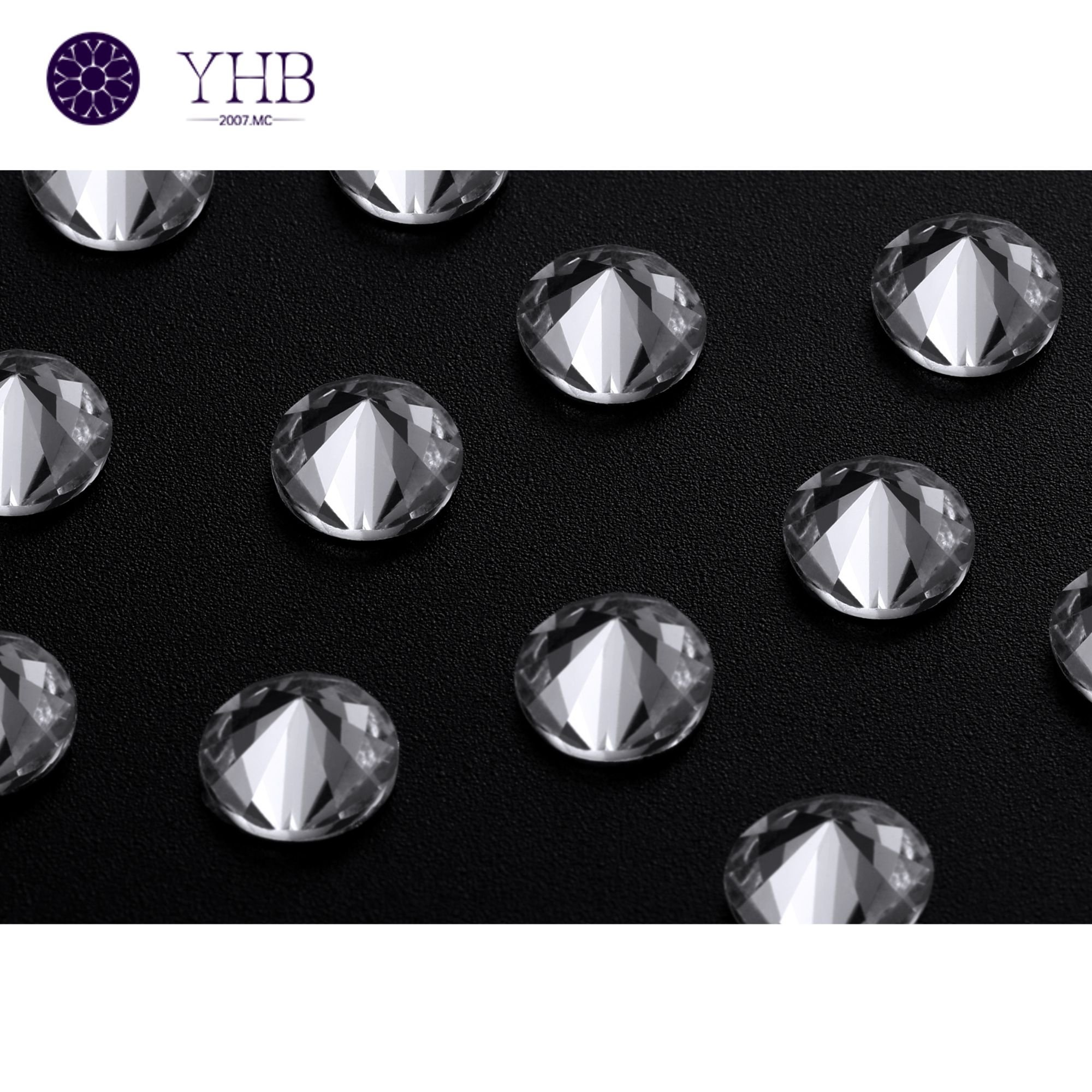 YHB High Quality Metal Bottom Crystal Glass Non Hot Fix Flat Back White DIY Rhinestone