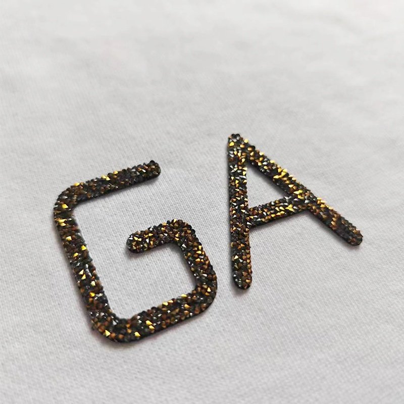 Wholesale custom High quality hot melt adhesive rhinestone label heat transfer printing clothing accessories