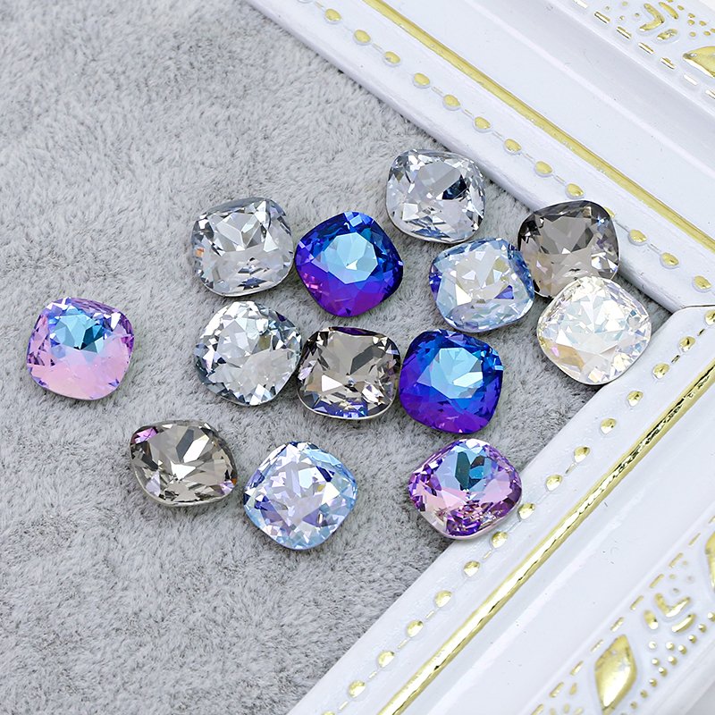 Dongzhou 10mm square glass rhinestones K9 crystal fancy stone wholesale loose crystal beads For jewelry nail art diy accessories