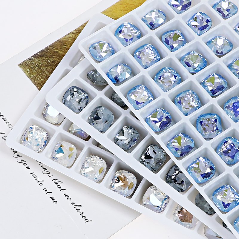 Dongzhou 10mm square glass rhinestones K9 crystal fancy stone wholesale loose crystal beads For jewelry nail art diy accessories