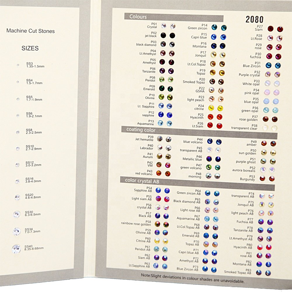 Yantuo Foil Flat Back Non Hot Fix Rhinestones Diamond Color Card In Bulk Strass Gemstones Rhinestones Crystal