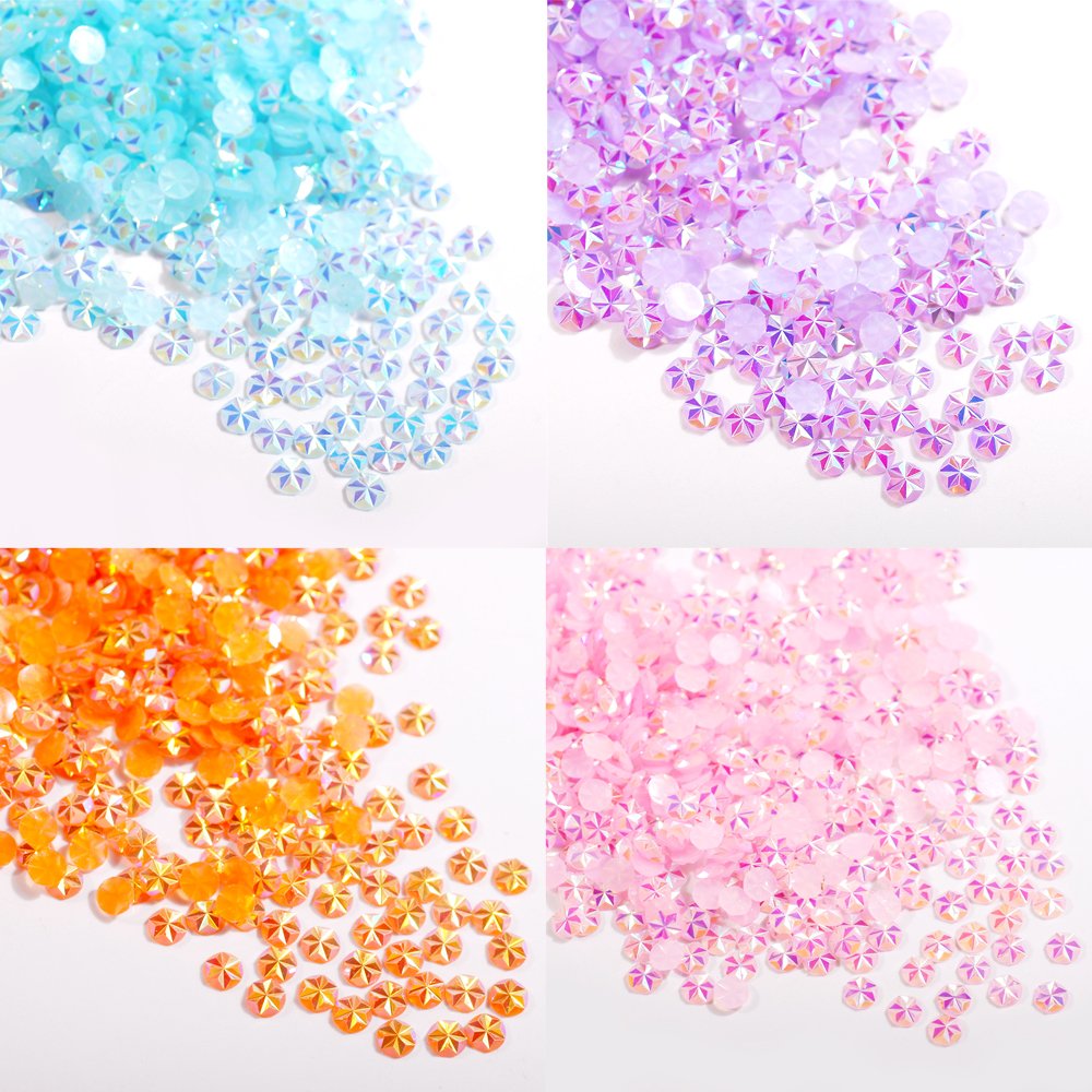 Ornaments Rhinestone DIY Resin Fashion Round Flatback 3D Flowers Scrapbook Wedding 5mm 30000pcs Rhinestones Glass Jelly Color AB