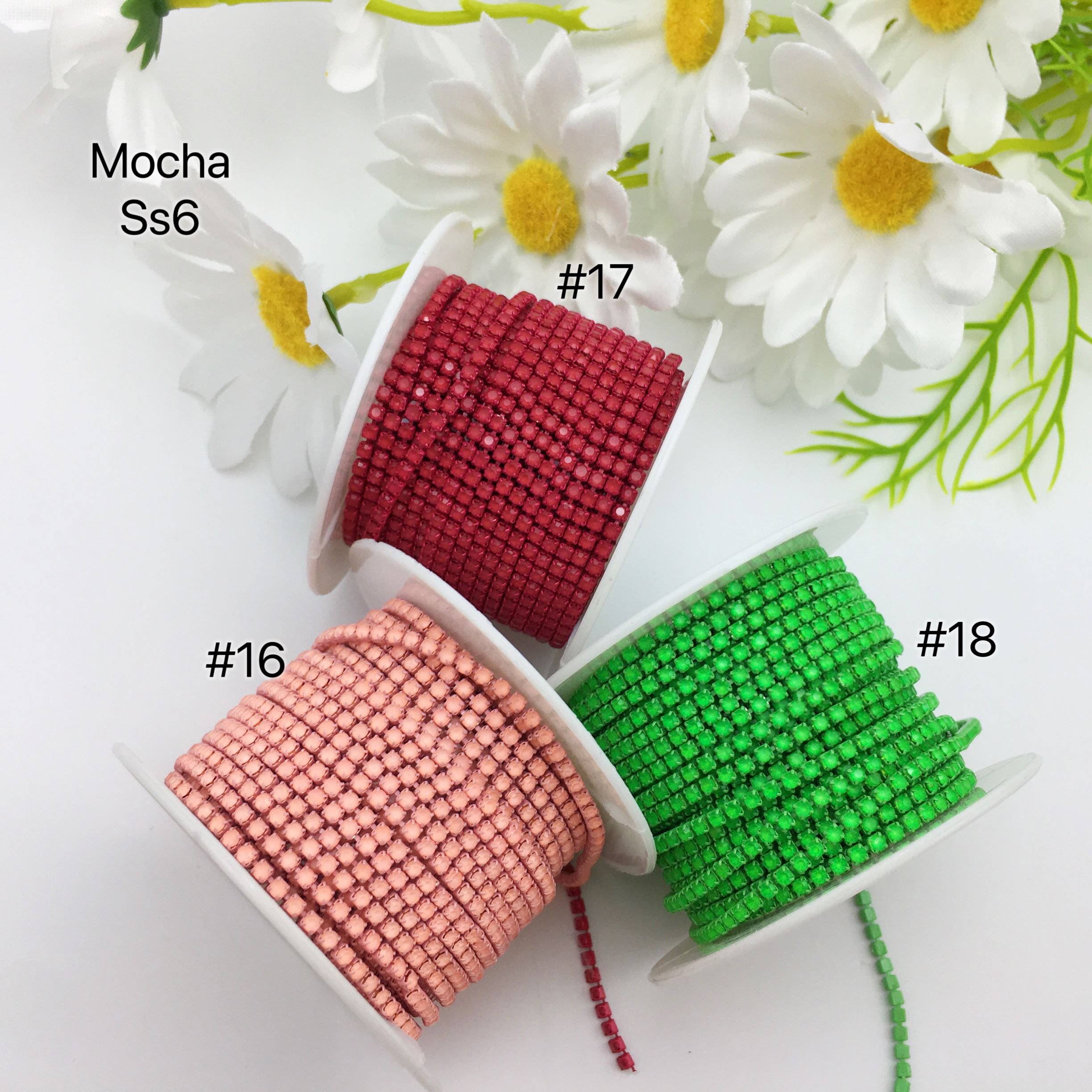 SINRONG High Quality Flatback Sew-On Rhinestone Cup Chain Metal Roll Trim with Glass Beads for Shoes and Bags Decoration