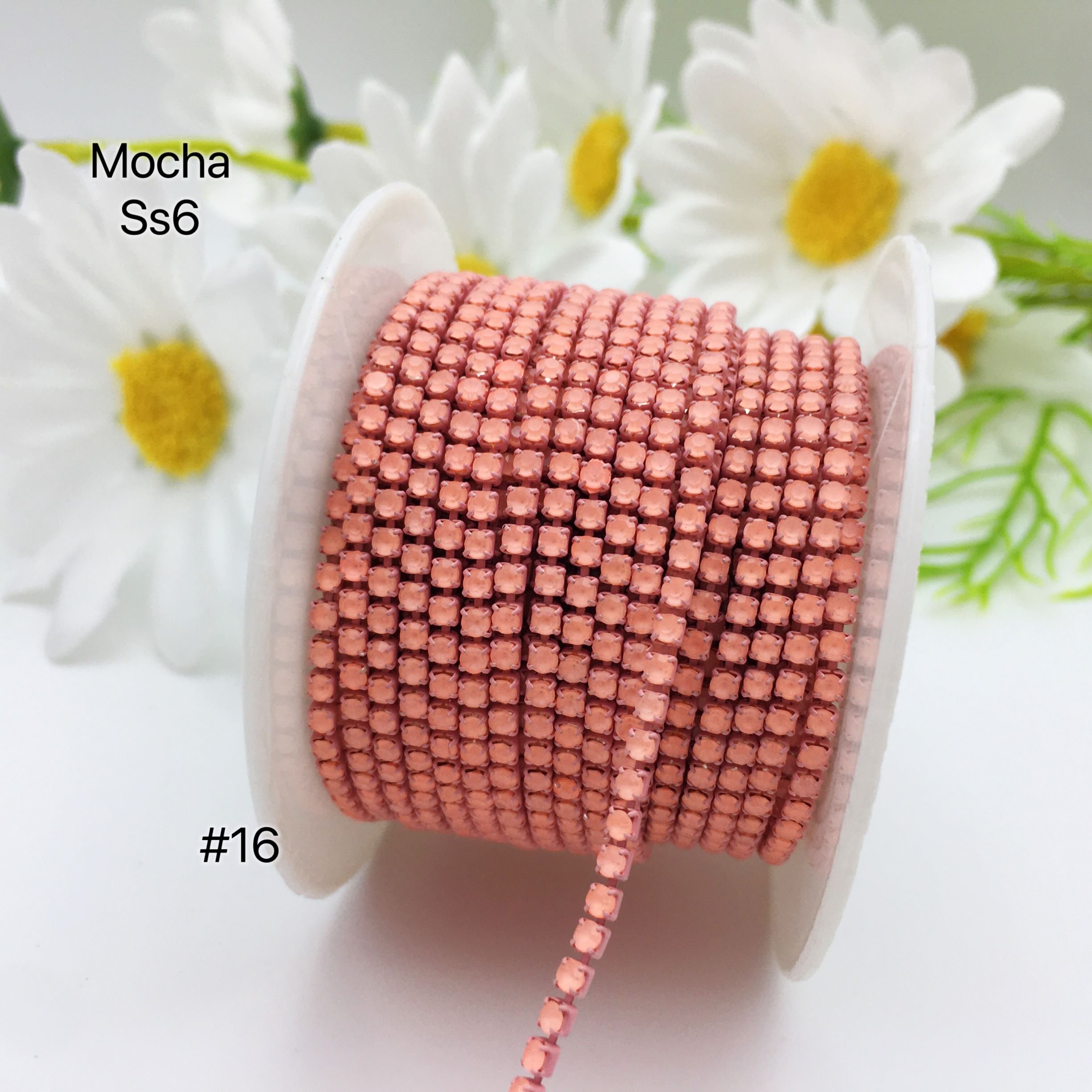 SINRONG High Quality Flatback Sew-On Rhinestone Cup Chain Metal Roll Trim with Glass Beads for Shoes and Bags Decoration