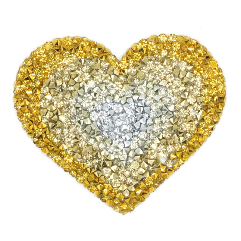 Heart Design Hot Fix Rhinestones Flat Back Bulk Wholesale Iron On Clothing Decorative Heat Transfer Garment Accessories Patch
