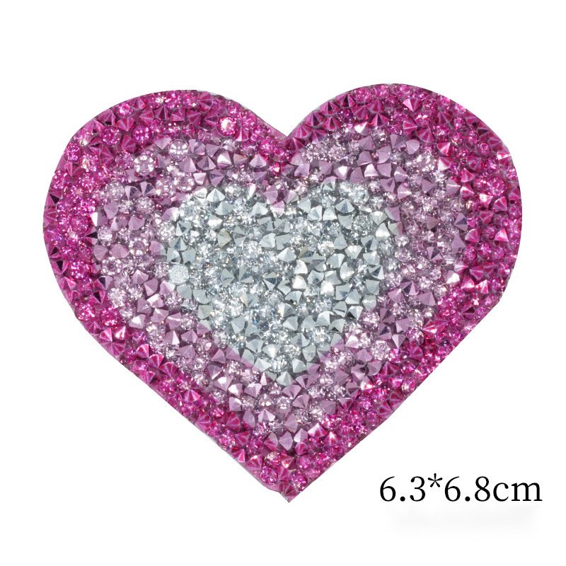Heart Design Hot Fix Rhinestones Flat Back Bulk Wholesale Iron On Clothing Decorative Heat Transfer Garment Accessories Patch