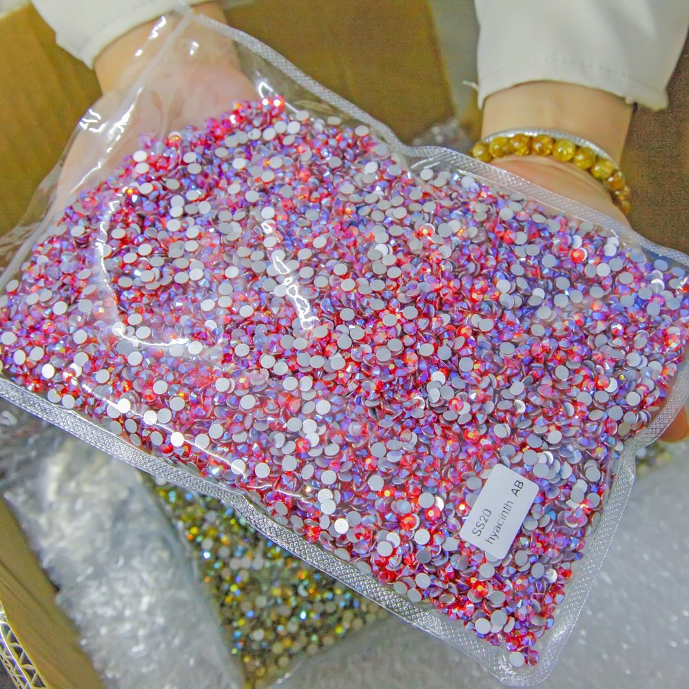 Pujiang Yantuo 14400 Bulk Wholesale Glass Machine Crystal AB Flat Back Rhinestones Non Hotfix Rhinestone Cutting 1 Bag Lead Free