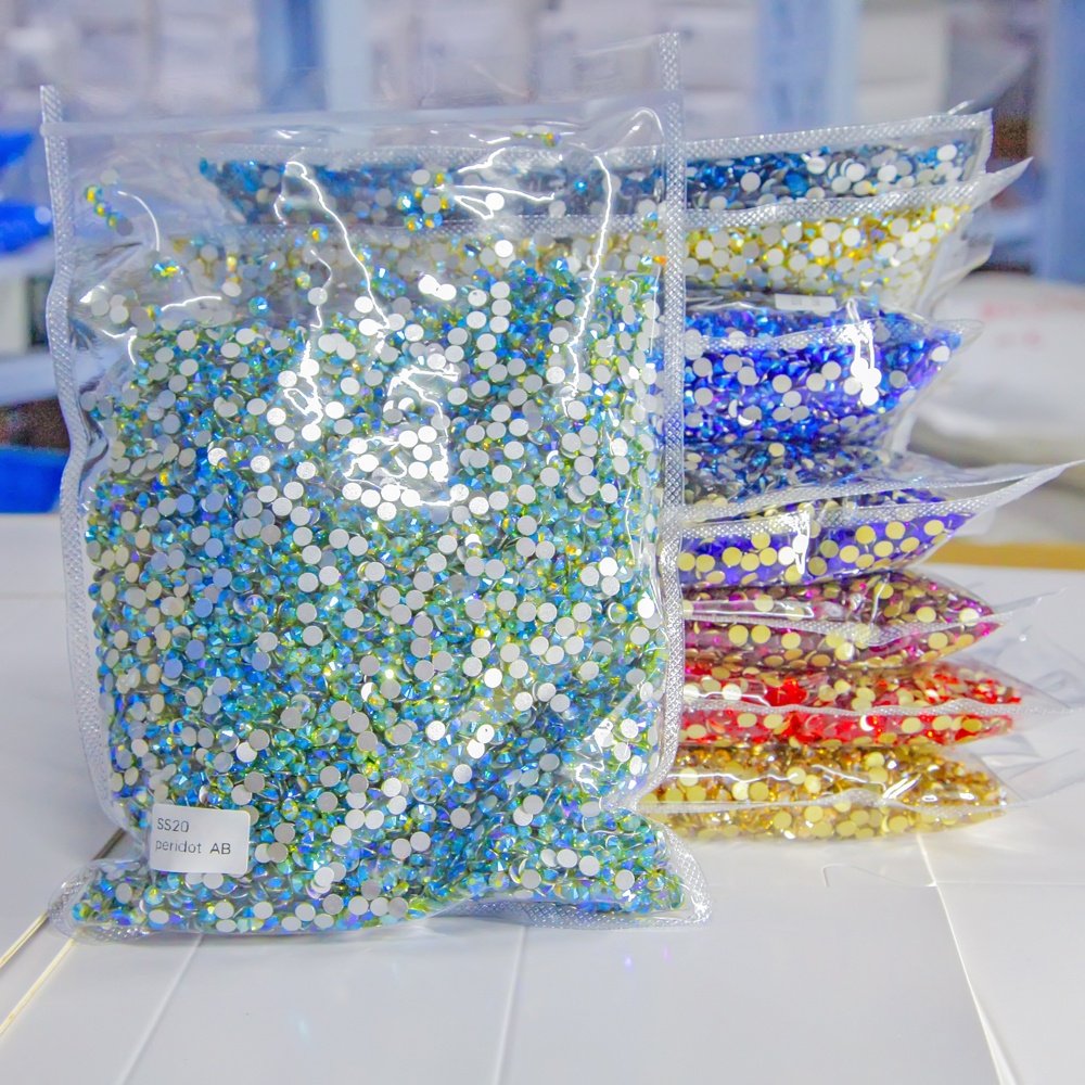 Pujiang Yantuo 14400 Bulk Wholesale Glass Machine Crystal AB Flat Back Rhinestones Non Hotfix Rhinestone Cutting 1 Bag Lead Free