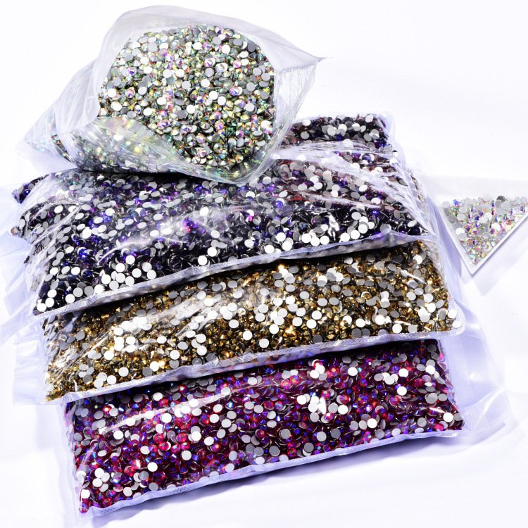 Pujiang Yantuo 14400 Bulk Wholesale Glass Machine Crystal AB Flat Back Rhinestones Non Hotfix Rhinestone Cutting 1 Bag Lead Free