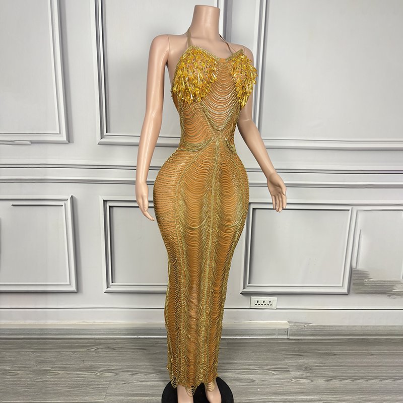 Novance Y3638-C Clothing Manufacturers Custom Crystal Diamond Luxury Evening Dresses Birthday Dresses Women Sexy Rhinestones