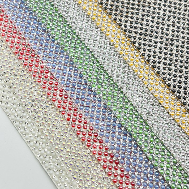 6 mm ceramic white non hot fix rhinestones half pearls beads flatback garment accessories for clothing