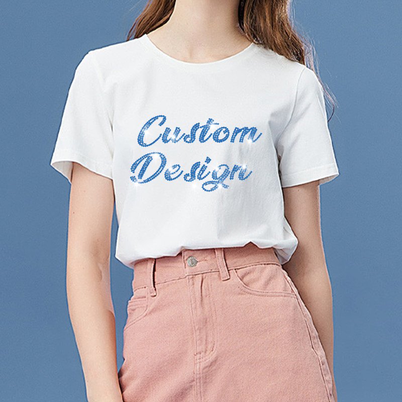 Manufacture Custom Bling Personalized Logo Pattern Hotfix Motif Rhinestone Heat Transfer Design Iron On Shirt Hoodie Jeans