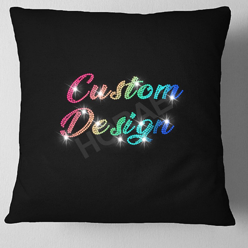 Manufacture Custom Bling Personalized Logo Pattern Hotfix Motif Rhinestone Heat Transfer Design Iron On Shirt Hoodie Jeans