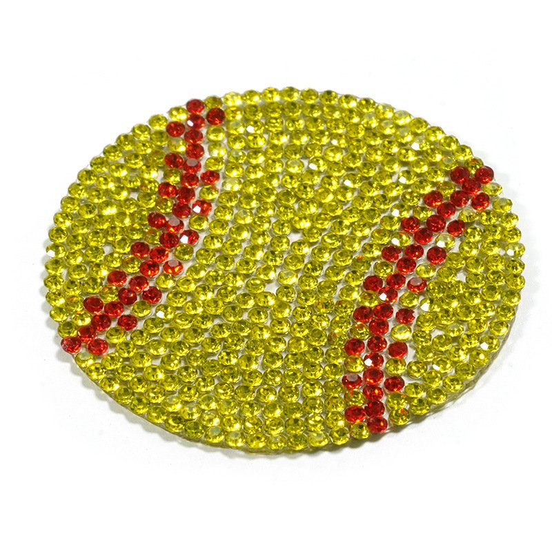 Bags Diy Sport Football Iron on Rhinestone Patch Custom Small Softball Basketball Team Logo Sports Rhinestone Patches for Boy