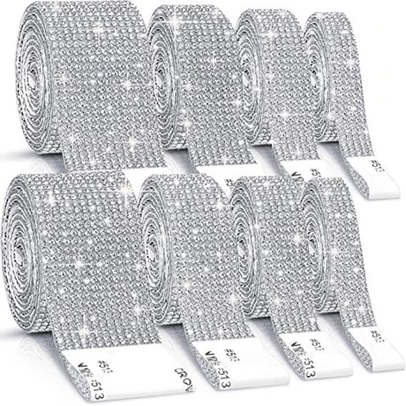 Hot Sale Hotfix Rhinestone Tape Self Adhesive Crystal Rhinestone Diamond Ribbon Trim Sheet For Crafts Decoration