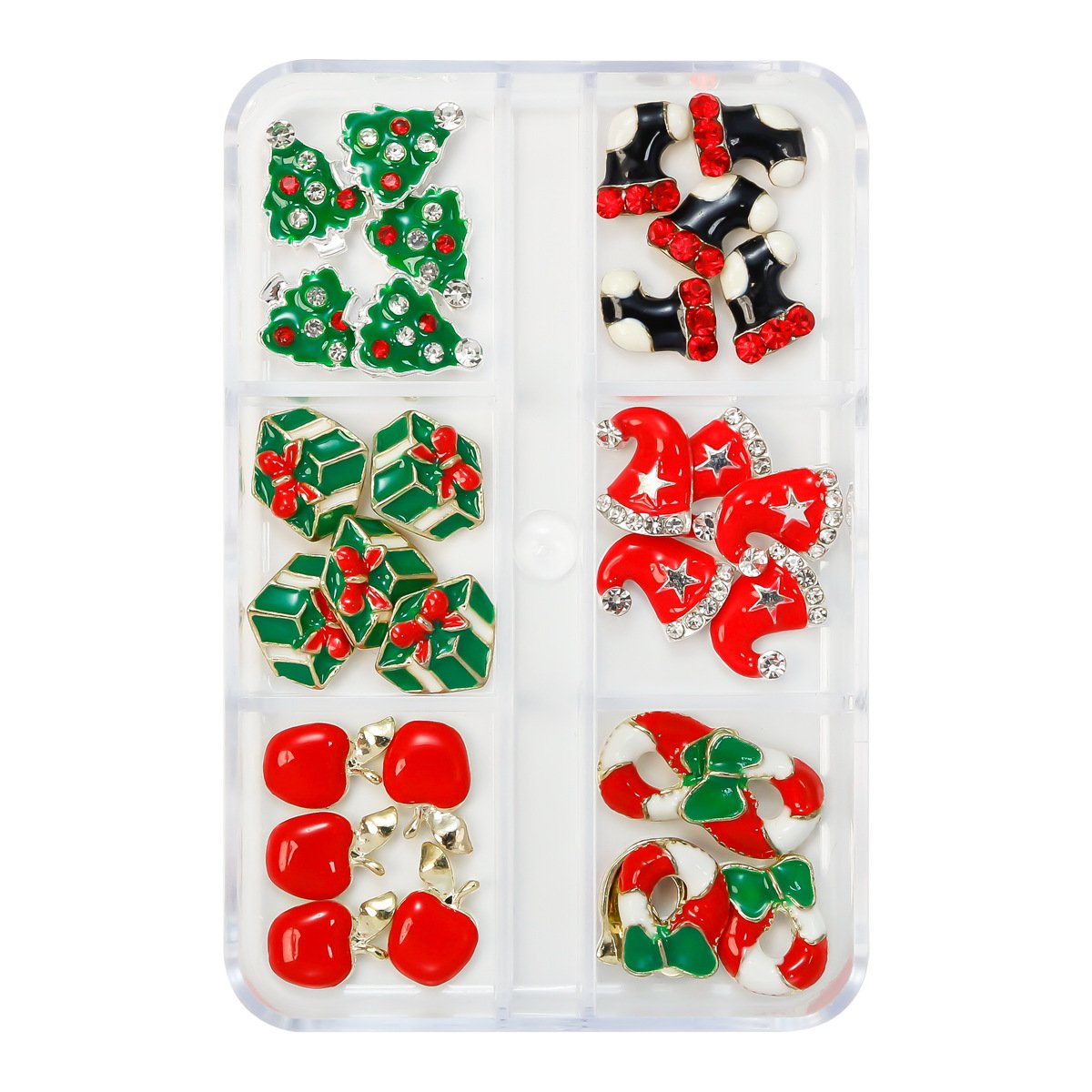 New Boxed Nail Art Alloy Jewelry Super Flash Butterfly Christmas Nail Rhinestone 3d Nail Pendant