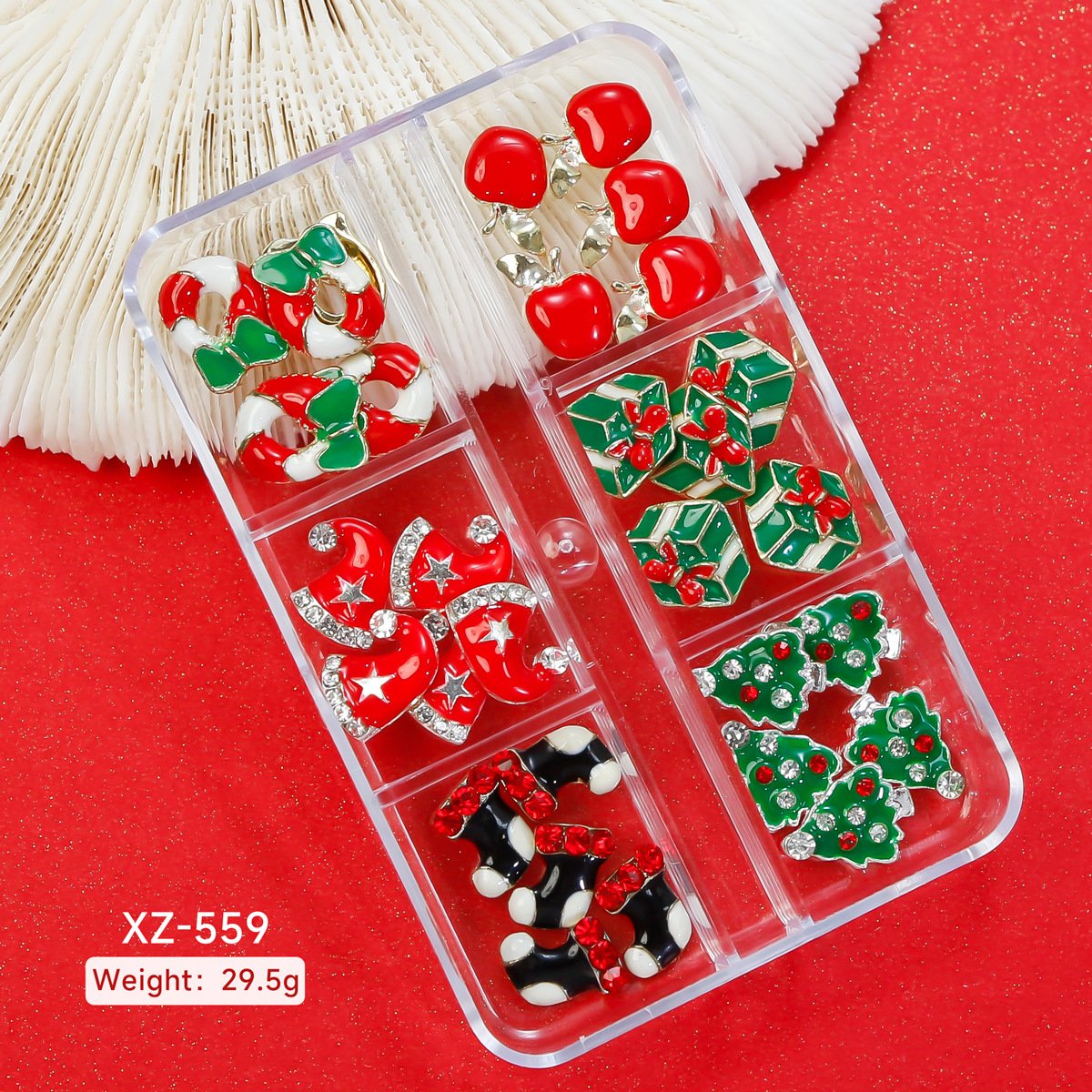 New Boxed Nail Art Alloy Jewelry Super Flash Butterfly Christmas Nail Rhinestone 3d Nail Pendant