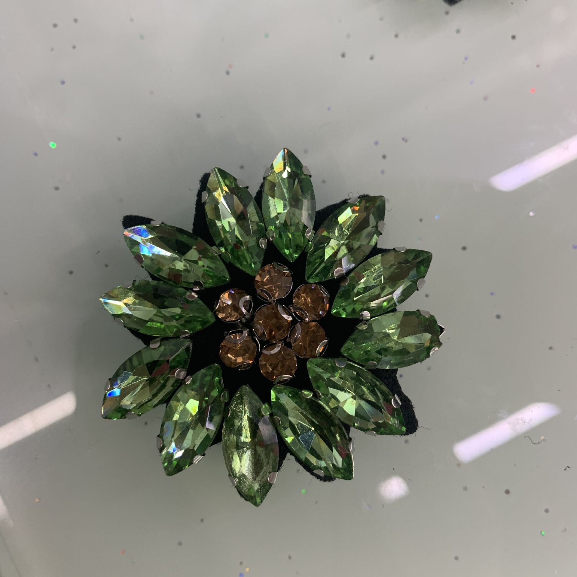4*4 cm colorful Crystal diamond beads patch 3 d flowers Rhinestone applique for bag shoes clothing accessories