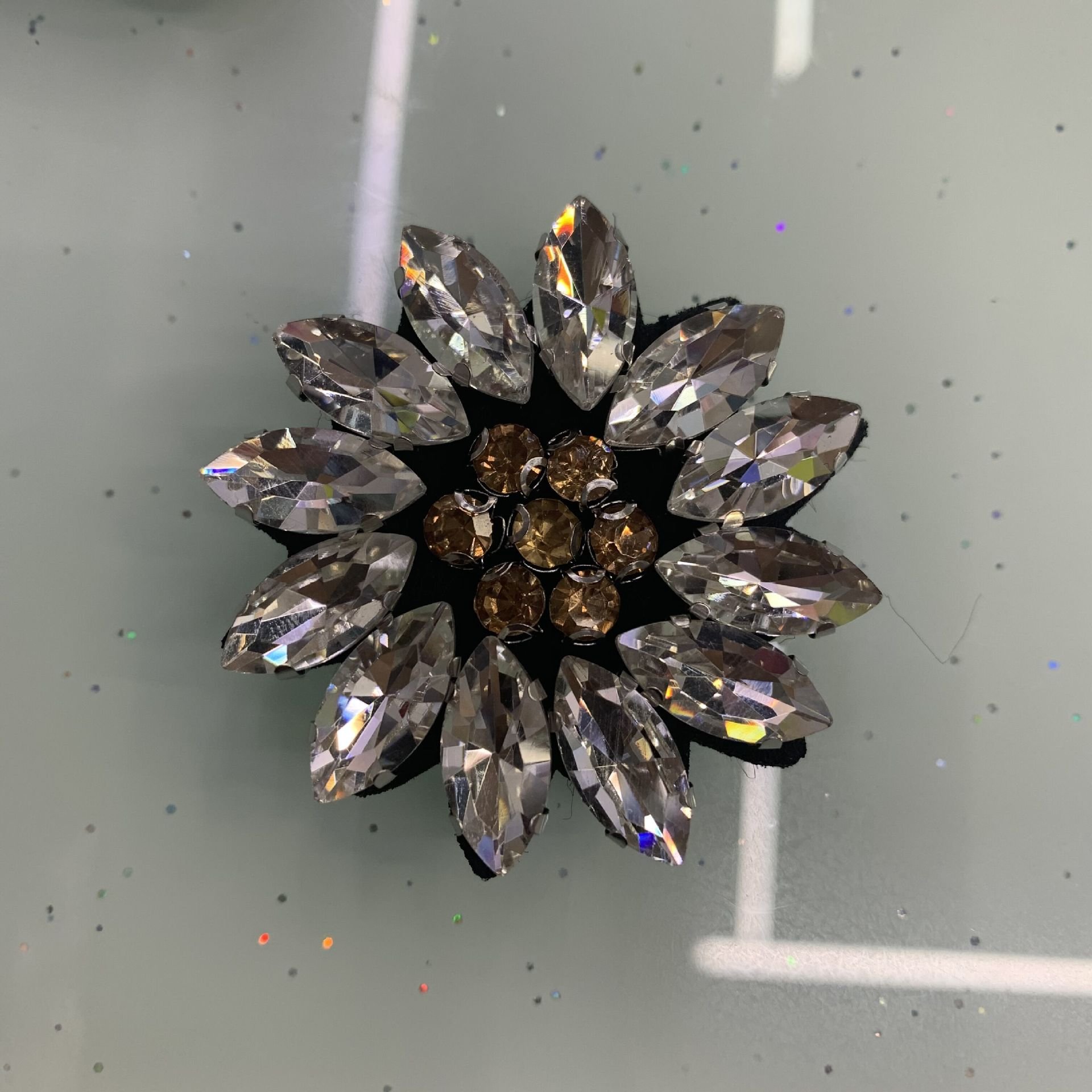 4*4 cm colorful Crystal diamond beads patch 3 d flowers Rhinestone applique for bag shoes clothing accessories