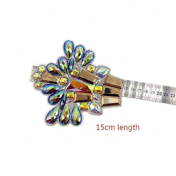 Customized samba female costume carnival costumes Rhinestone Applique Bodice Iron On Rhinestone Patch For Fiesta Party dress