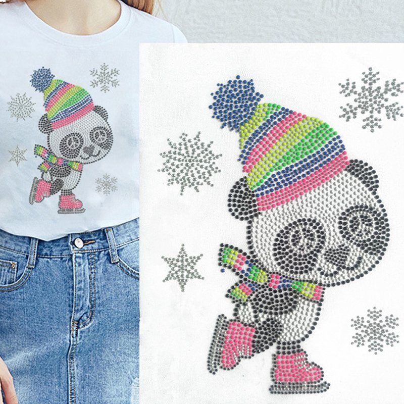 Factory Custom Motifs Rhinestone Transfer Bling Rhinestone Iron On Transfer Design for Clothes