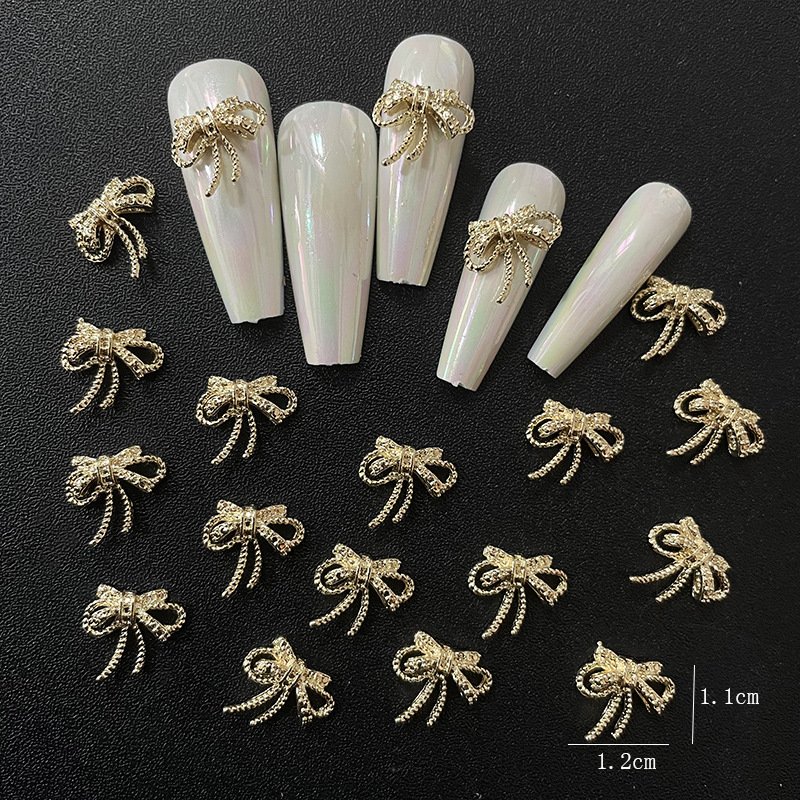 3D Japanese Alloy Nail Art Charms Luxury Kawaii Bow Butterfly Jewelry Nail Rhinestone Decoration DIY Accessories