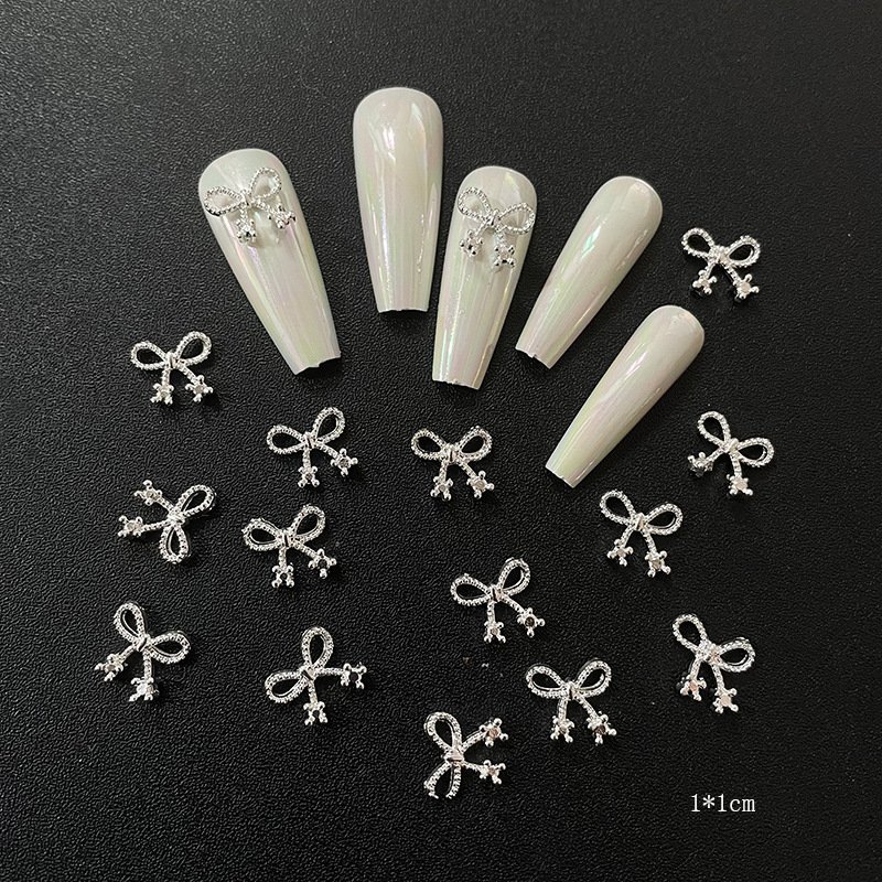 3D Japanese Alloy Nail Art Charms Luxury Kawaii Bow Butterfly Jewelry Nail Rhinestone Decoration DIY Accessories