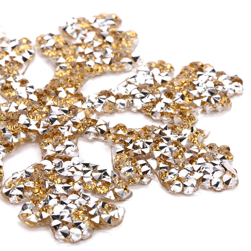 2023 fashion women clothes snowflake Resin Rhinestone patch DIY Clothing Flower Iron on Patch