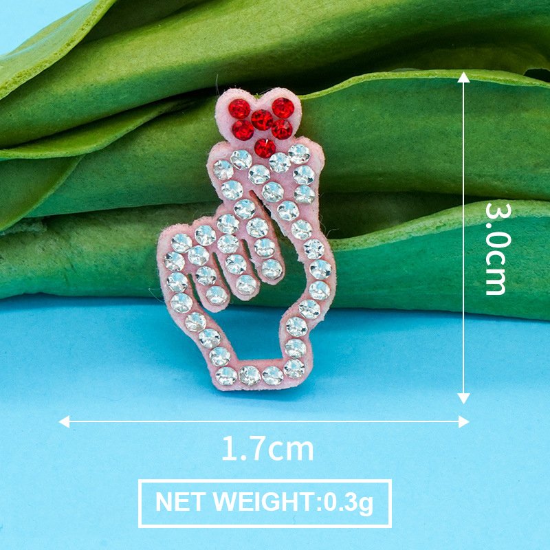 Iron On Pink Cartoon Flowers Butterfly Rhinestone Patches Appliques For Cap Shoes