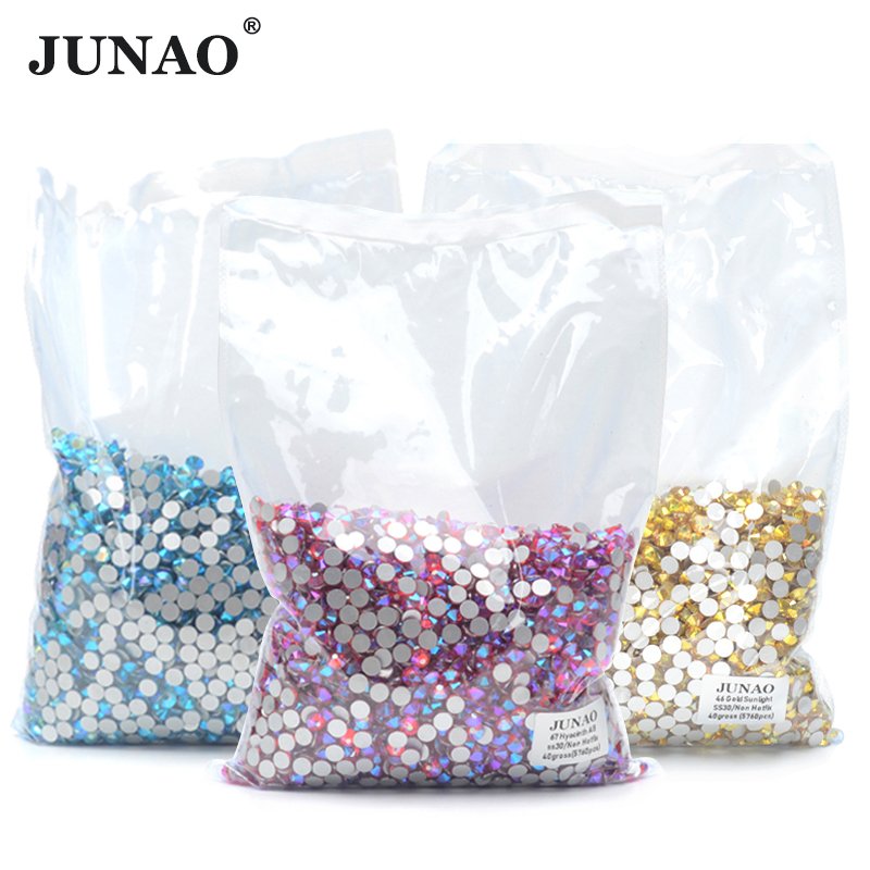 Wholesale ss3 ss4 ss5 ss6 ss10 ss12 ss16 ss20 ss30 ss50 Non Hotfix AB Crystal Stone Flatback Glass Rhinestones For DIY Crafts