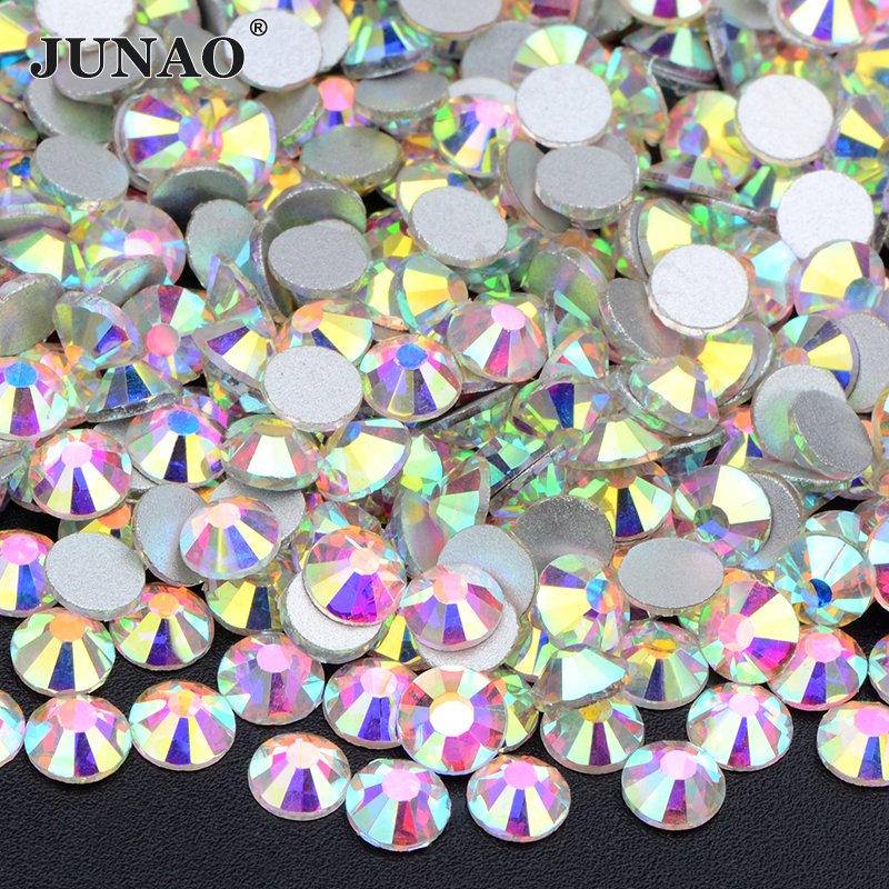 Wholesale ss3 ss4 ss5 ss6 ss10 ss12 ss16 ss20 ss30 ss50 Non Hotfix AB Crystal Stone Flatback Glass Rhinestones For DIY Crafts