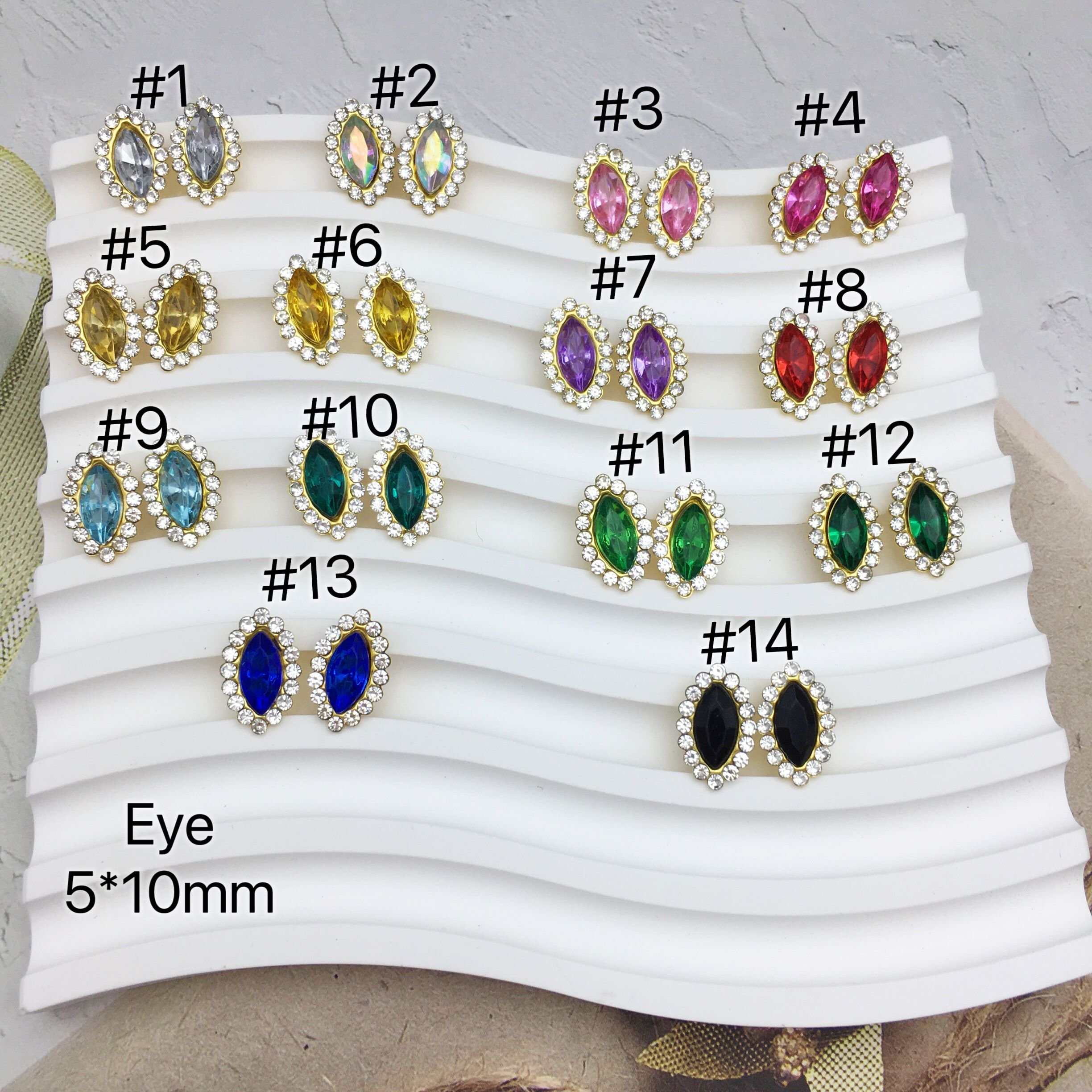 SINRONG irregular shaped rhinestones Double layered crystal claw drill Flat back suit glass horse eye shaped rhinestone