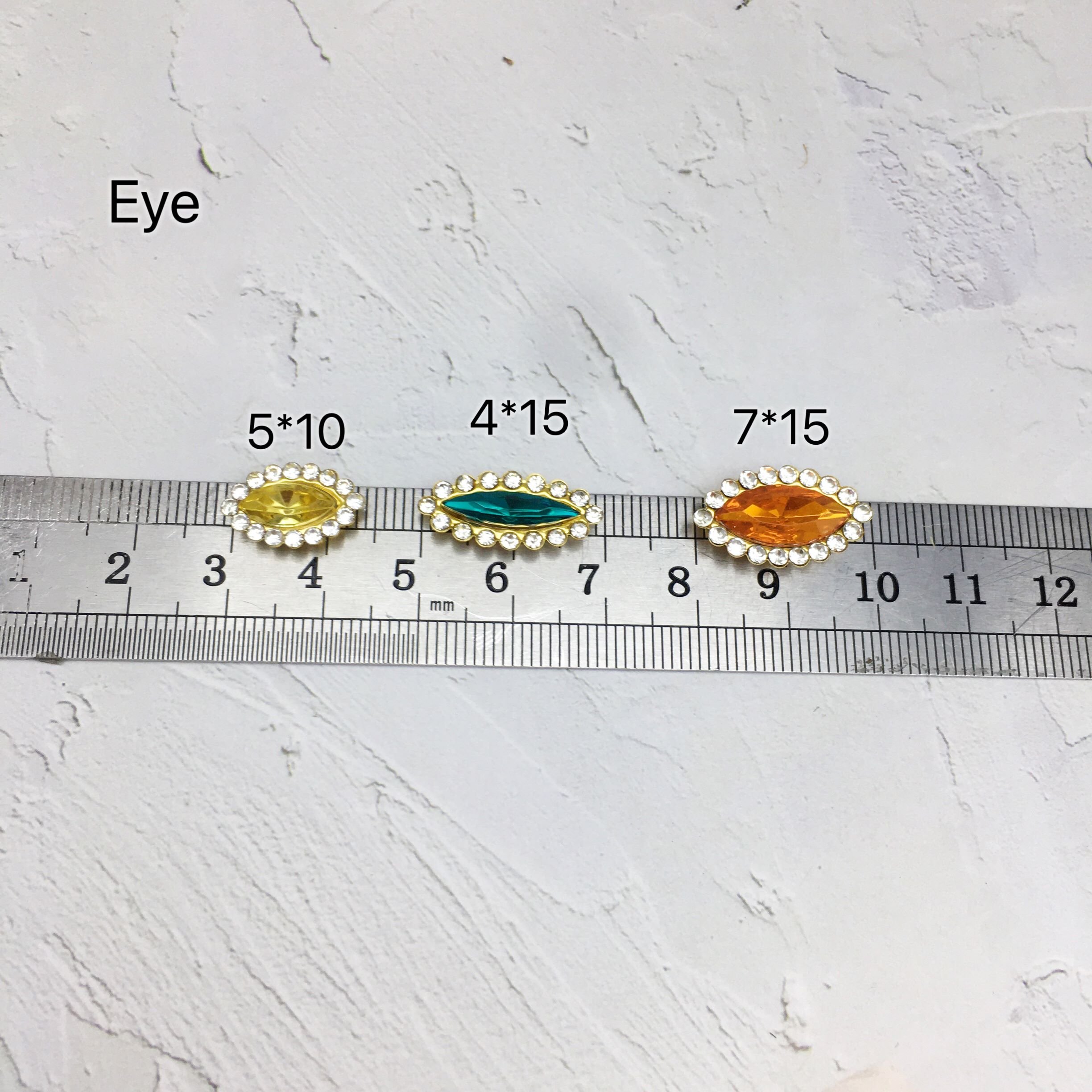SINRONG irregular shaped rhinestones Double layered crystal claw drill Flat back suit glass horse eye shaped rhinestone